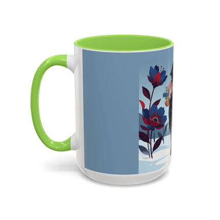 🎁🌺 The Christmas Gift Garden Stroll Colorful Mug – Art Deco Holiday Fantasy