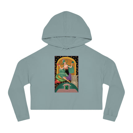 May & Emerald (from the Gem Series) by Sofia Chiostri Women’s Cropped Hooded Sweatshirt
