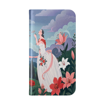 🌹💌 The Garden Of Blown Kisses Flip Case – Art Deco Floral Romance
