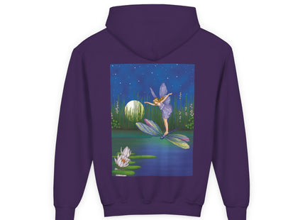 Fairy on a Dragonfly Youth Heavy Blend Hooded Sweatshirt