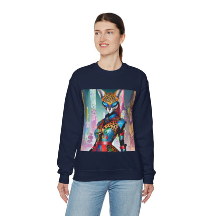 Cyber Cat Glamour Unisex Heavy Blend™ Crewneck Sweatshirt