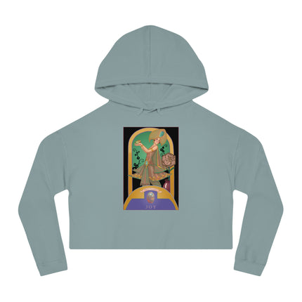 October & Opal, Tourmaline (from the Gem Series) by Sofia Chiostri Women’s Cropped Hooded Sweatshirt