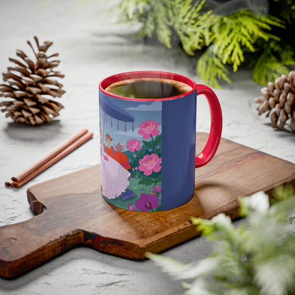 The Lady Of The Garden Tea Party Colorful Mugs – Art Deco Floral Elegance
