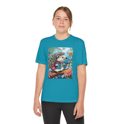 Cute Hedgehog Youth Competitor Tee – Garden Adventure & Whimsical Charm