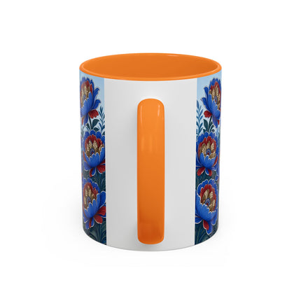 💙🌺 The Sapphire Blossom Garden Dancer Colorful Mug – Art Deco Fashion Fantasy