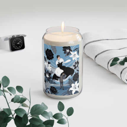 🖤🤍 The Midnight Lily Scented Soy Candle – Art Deco Monochrome Elegance