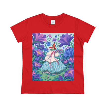 🌸🎶 The Garden Melody Cotton Tee – Art Deco Floral Whimsy