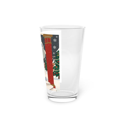 ❄️✨ The Winter Couture Promenade Pint Glass – Art Deco Holiday Elegance
