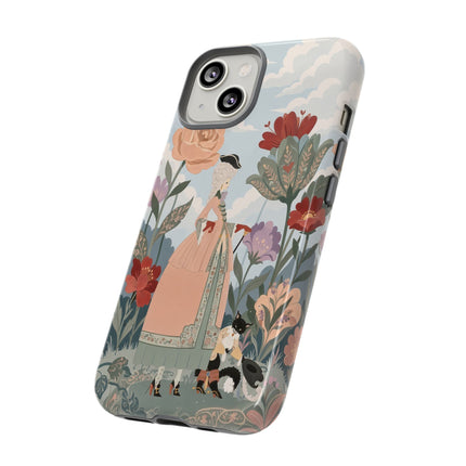 🌹🐈 The Lady And Puss In Boots Phone Case – Art Deco Floral Whimsy