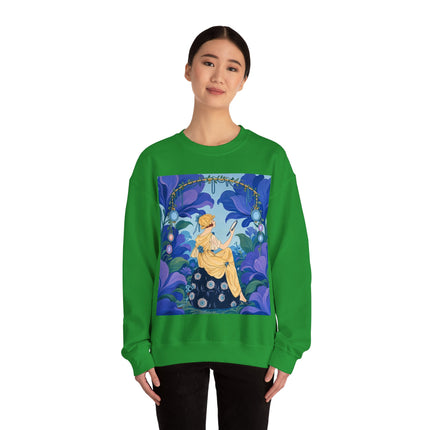🪞🌺 The Enchanted Garden Mirror Crewneck Sweatshirt – Art Deco Fashion Whimsy