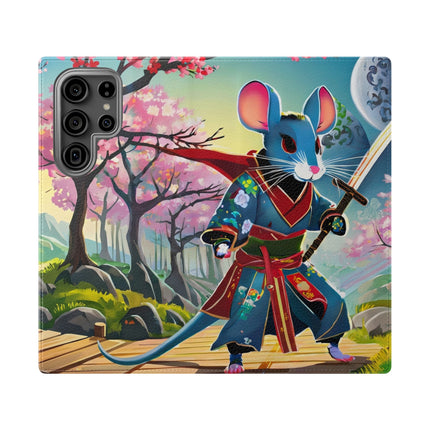 🐀⚔️ Cyber Samurai Rat Flip Case – Neon Discipline & Futuristic Skill