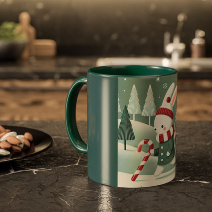 Candy Cane Timekeeper Bunny Colorful Mugs (11oz, 15oz)