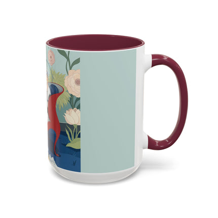The Lady Of The Scarlet Chaise Colorful Mugs – Art Deco Romantic Elegance
