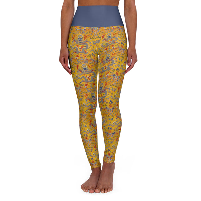 The Imperial 12-Symbol Robe, A Dragon's Regalia High Waisted Yoga Leggings (AOP)