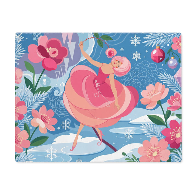 🌸❄️ The Winter Rose Dancer Placemat – Art Deco Christmas Fantasy