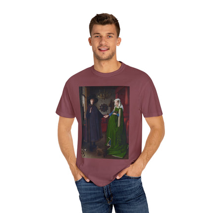 Arnolfini Portrait by Jan Van Eyck Unisex Garment-Dyed T-shirt