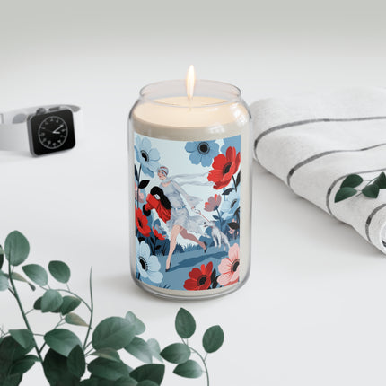 🐕🌺 The Floral Dash Scented Soy Candle – Art Deco Garden Adventure