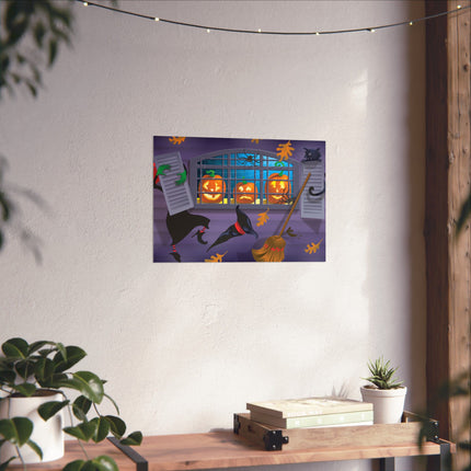 Whimsical Halloween Mischief Matte Horizontal Posters