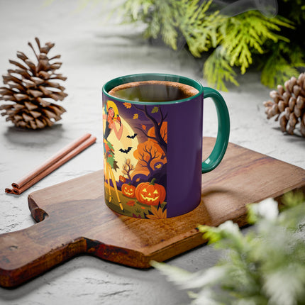 🌕🍂 Autumn Song Beneath The Harvest Moon Colorful Mug – Whimsical Halloween Charm