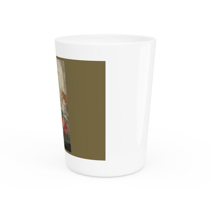 A Basket with Flowers by Herman Henstenburgh Ceramic Shot Glass