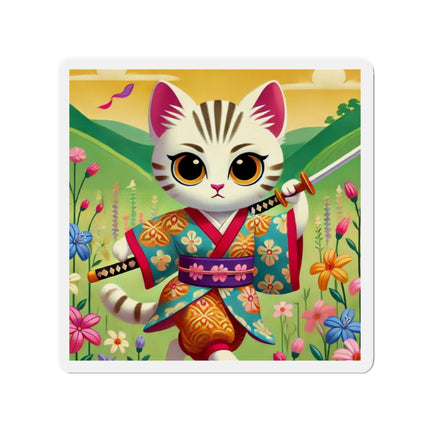 Samurai Kitten Die-Cut Magnets (5 Sizes)