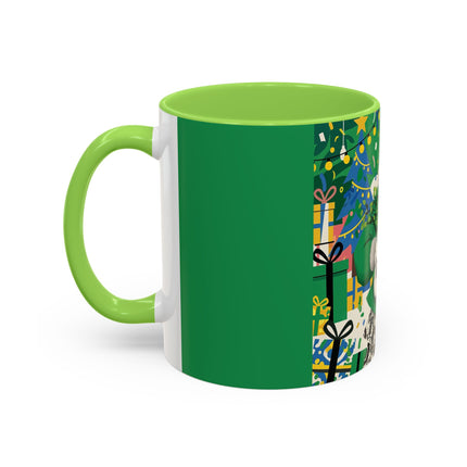 🍀🎄 The Emerald Holly Christmas Colorful Mug – Art Deco Holiday Elegance