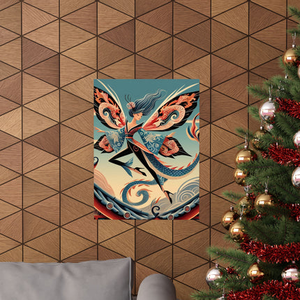 🐉🧚 Dragon Fairy of the Temple Matte Vertical Poster – Mystical Power & Ancient Elegance