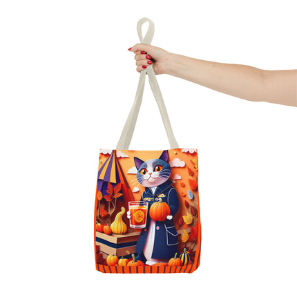 British Shorthair at an Autumn Market Tote Bag (AOP)