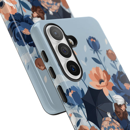 ☂️🌺 The Lady Of The Traveling Garden Phone Case – Art Deco Floral Adventure