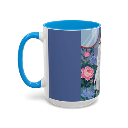 Whispers to the Golden Songbird Colorful Mugs – Art Deco Garden Elegance