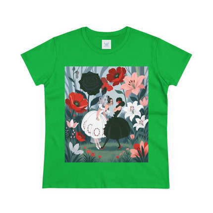 🌹🖤 The Midnight Rose Garden Cotton Tee – Art Deco Floral Fashion