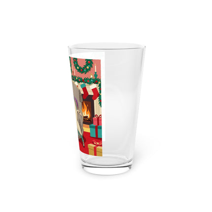 🖤🔥 The Lady Of The Christmas Hearth Pint Glass – Art Deco Holiday Elegance