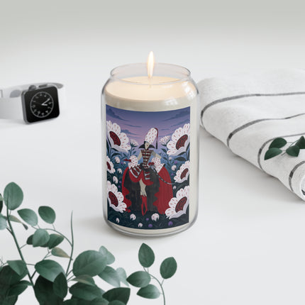 🎭🌹 The Crimson Garden Masquerade Scented Soy Candle – Art Deco Floral Fantasy
