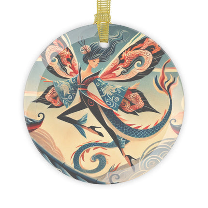 Dragon Fairy of the Temple Glass Ornament