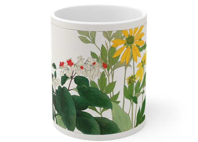 Clerodendrum & Rudbeckia by Tanigami Kônan Ceramic Mug 11oz