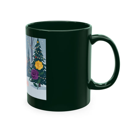 🏮🎄 The Winter Lantern Celebration Ceramic Mug – Art Deco Asian Christmas Elegance