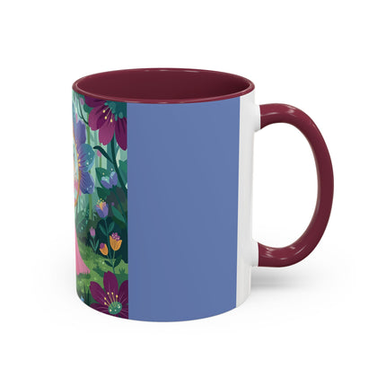 The Lady Of The Enchanted Mirror Colorful Mugs – Art Deco Botanical Elegance