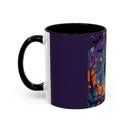🐈‍⬛🎃 The Midnight Black Cat Masquerade Colorful Mug – Whimsical Halloween Elegance
