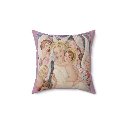 Madonna with Child Surrounded by Musical Angels by Gerda Wegener Spun Polyester Square Pillow