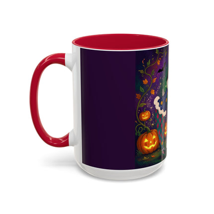 🎭🎃 The Masquerade Beneath The Pumpkin Lantern Colorful Mug – Theatrical Halloween Charm