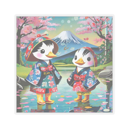Rainy Day Ducks Kiss-Cut Stickers (4 Sizes)