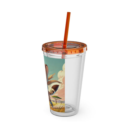 Swift Cheetah Sunsplash Tumbler with Straw, 16oz