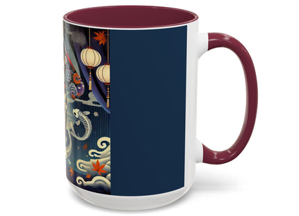 Skeleton Kabuki Performer Colorful Mugs (11oz, 15oz)