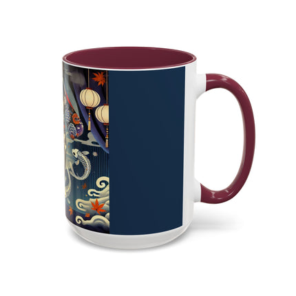 Skeleton Kabuki Performer Colorful Mugs (11oz, 15oz)