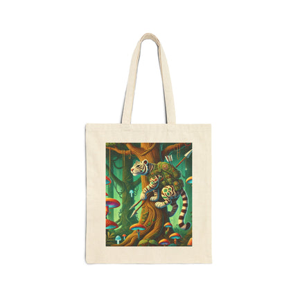 Silent Stripes Cotton Canvas Tote Bag