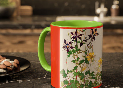 Aquilegia Flowers by Tanigami Kônan Colorful Mugs (11oz, 15oz)