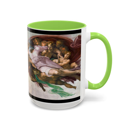 The Creation of Adam by Michelangelo Buonarroti Colorful Mugs (11oz, 15oz)