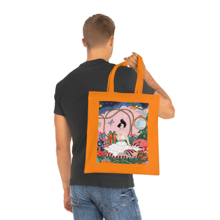 🎄🌹 Christmas Morning In The Rose Parlor Cotton Tote Bag – Art Deco Holiday Romance