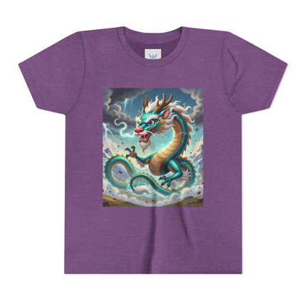 Tibetan Dragon in Battle Youth Short Sleeve Tee