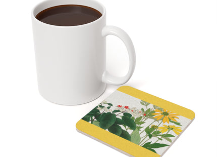 Clerodendrum & Rudbeckia by Tanigami Kônan Cork Back Coaster